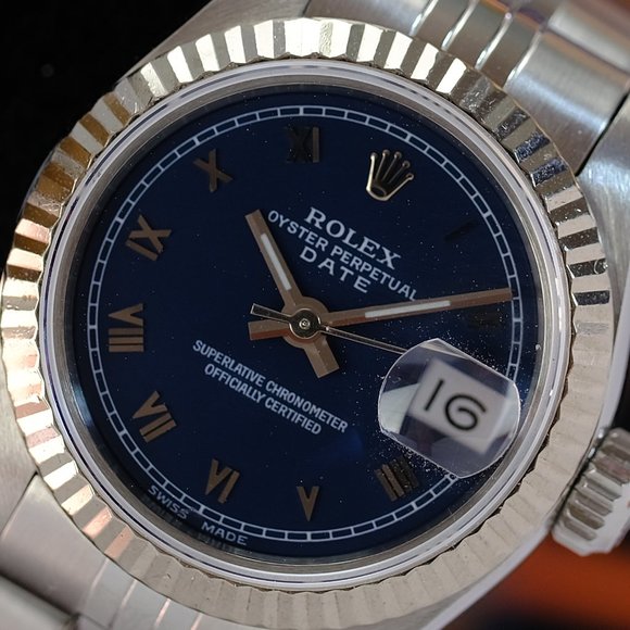 Rolex Datejust 69174 Factory Blue Dial 26mm Watch - Picture 4 of 14